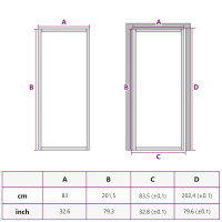 Produktbild för Innerdörr 83x201,5 cm vit ESG-glas och aluminium