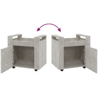 Miniatyr av produktbild för Skrivbordsvagn betonggrå 60x45x60 cm konstruerat trä
