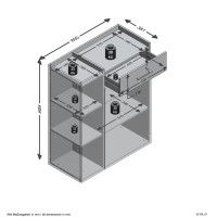 Miniatyr av produktbild för FMD Förvaringsskåp med 2 dörrar och 1 låda sandek och lavagrå