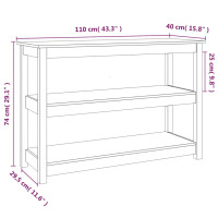 Produktbild för Konsolbord vit 110x40x74 cm massiv furu