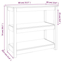 Produktbild för Konsolbord vit 80x40x74 cm massiv furu