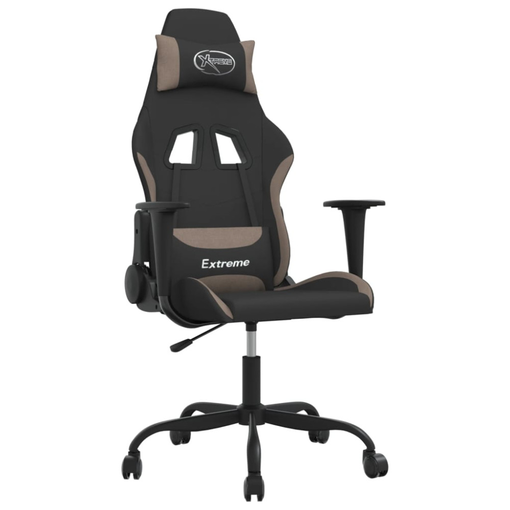 Produktbild för Gamingstol svart och taupe tyg