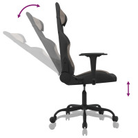 Produktbild för Gamingstol svart och taupe tyg
