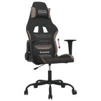 Produktbild för Gamingstol svart och taupe tyg