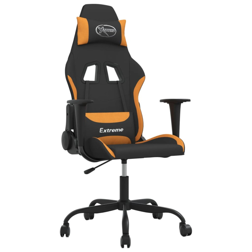 Produktbild för Gamingstol svart och orange tyg