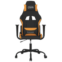 Produktbild för Gamingstol svart och orange tyg