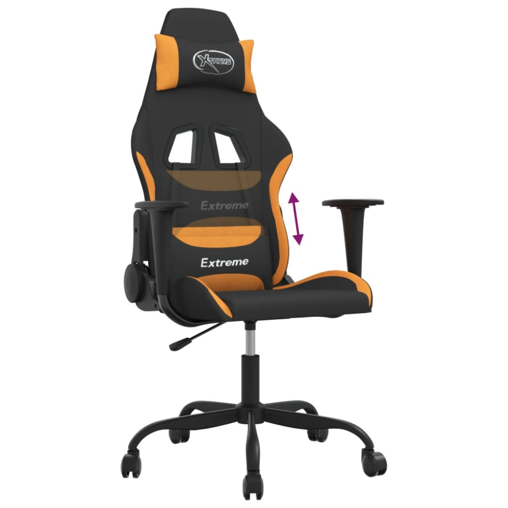 Produktbild för Gamingstol svart och orange tyg