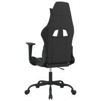 Produktbild för Gamingstol svart och vit tyg