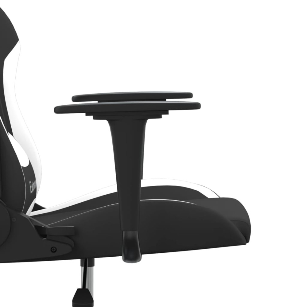 Produktbild för Gamingstol svart och vit tyg