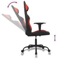 Produktbild för Gamingstol svart och röd tyg