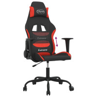 Produktbild för Gamingstol svart och röd tyg