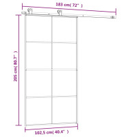 Produktbild för Skjutdörr med hårdvara 102,5x205 cm ESG-glas och aluminium