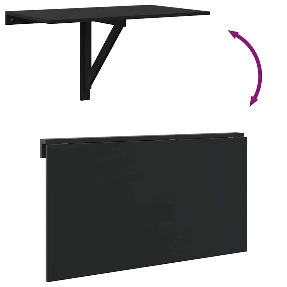 Produktbild för Väggbord svart 100x60x56 cm konstruerat trä