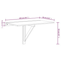 Miniatyr av produktbild för Väggbord betonggrå 100x60x56 cm konstruerat trä