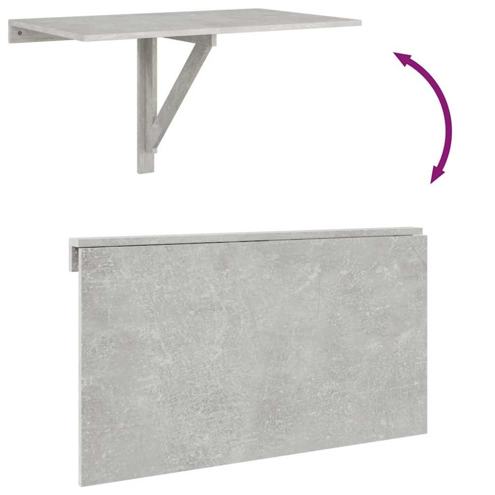 Produktbild för Väggbord betonggrå 100x60x56 cm konstruerat trä