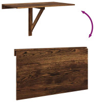 Produktbild för Väggbord rökfärgad ek 100x60x56 cm konstruerat trä