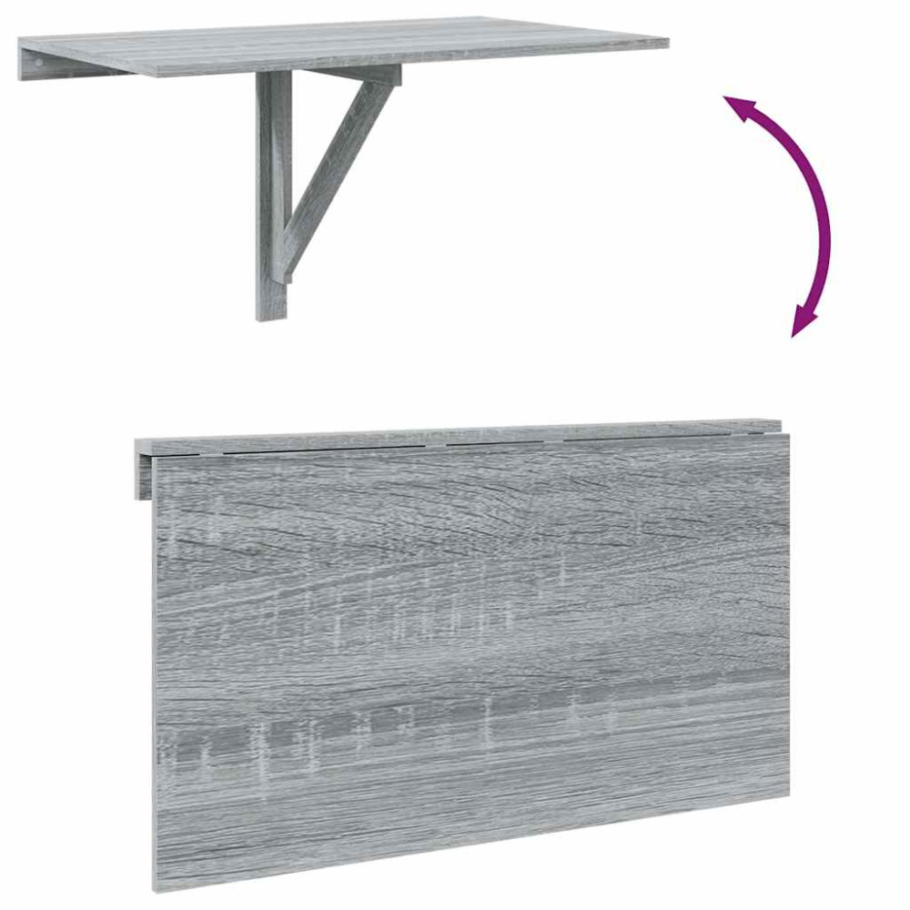 Produktbild för Väggbord grå sonoma 100x60x56 cm konstruerat trä