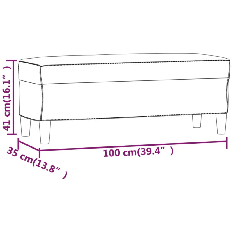 Produktbild för Bänk taupe 100x35x41 cm tyg