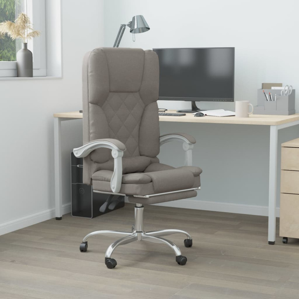 Produktbild för Kontorsstol med massage taupe tyg