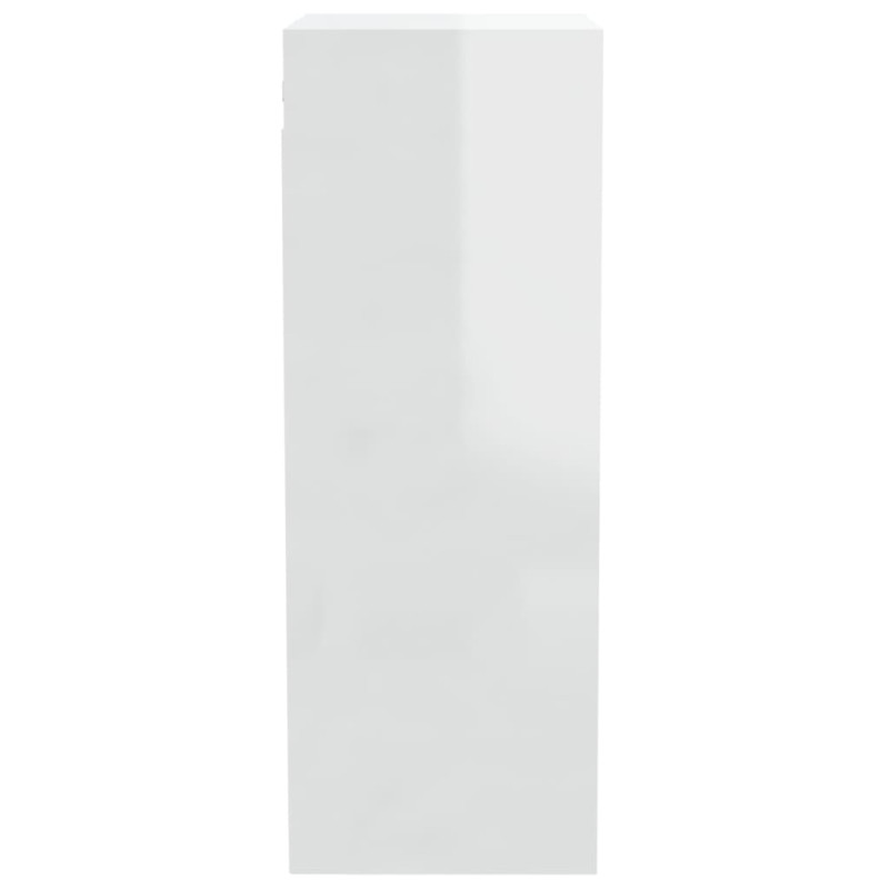 Produktbild för Väggskåp vit högglans 34,5x32,5x90 cm konstruerat trä