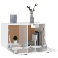 Produktbild för Väggskåp vit högglans 80x36,5x35 cm konstruerat trä