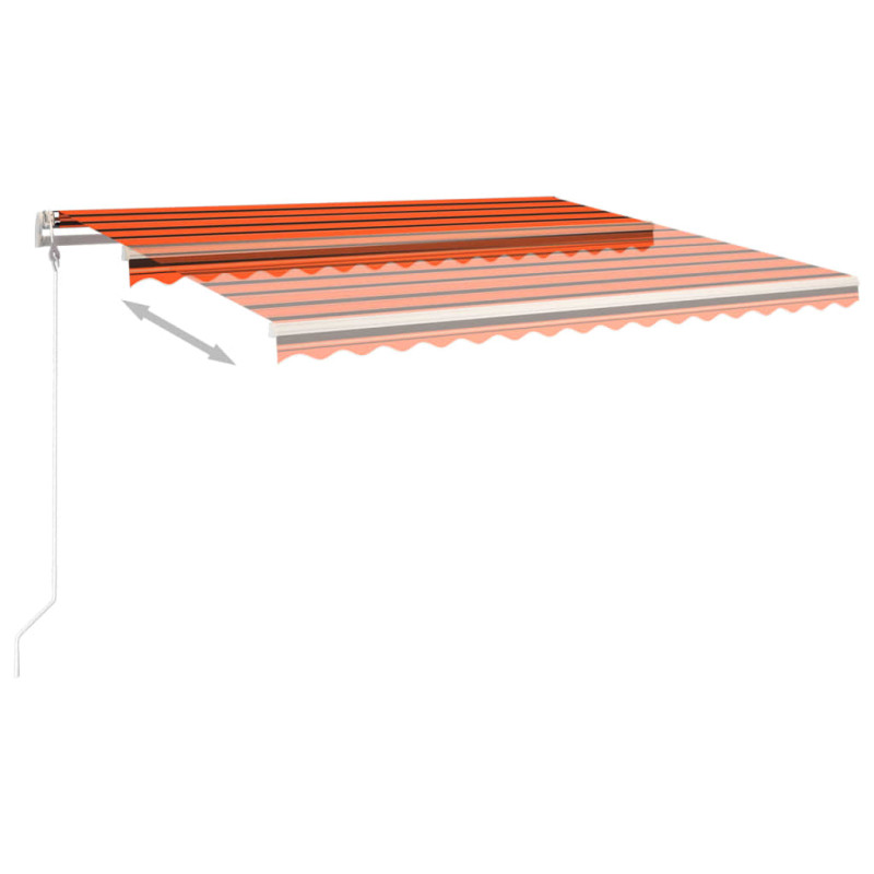 Produktbild för Markis automatiskt infällbar 450x350 cm orange och brun
