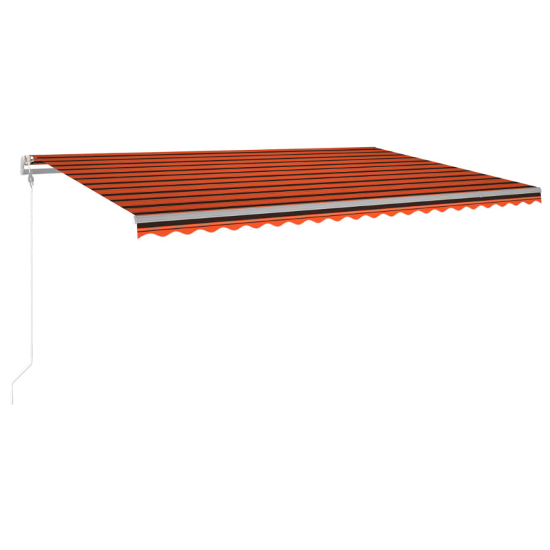 Produktbild för Automatisk markis med vindsensor & LED 500x350 cm orange/brun