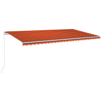 Produktbild för Markis manuellt infällbar 600x350 cm orange och brun