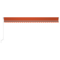 Produktbild för Markis manuellt infällbar 600x350 cm orange och brun