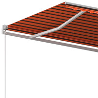 Produktbild för Markis manuellt infällbar 600x350 cm orange och brun