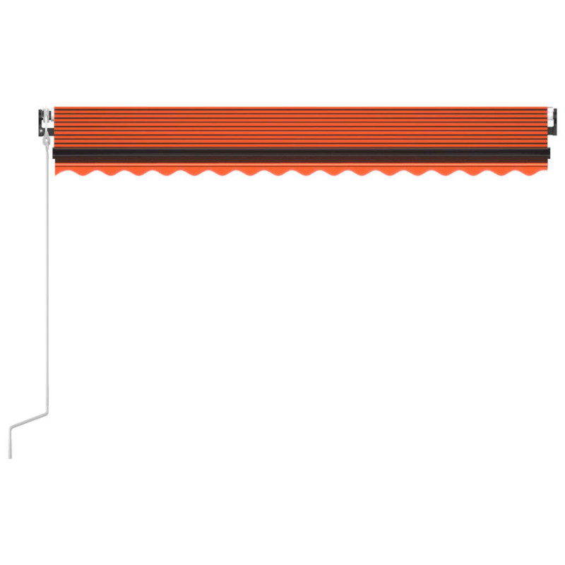 Produktbild för Automatisk markis med vindsensor & LED 400x350 cm orange/brun