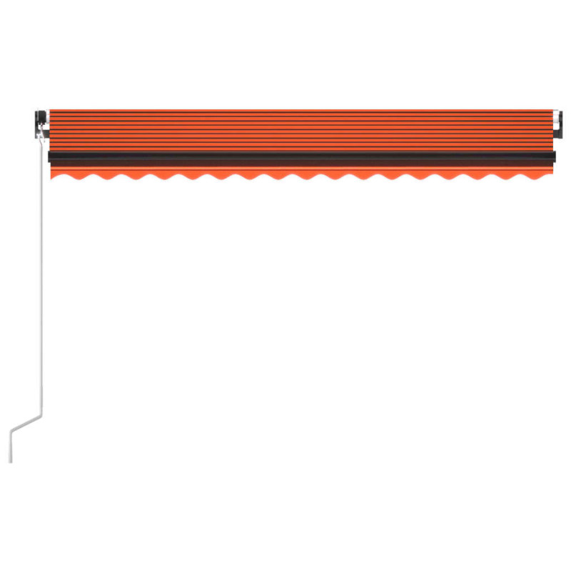 Produktbild för Markis med LED manuellt infällbar 450x350 cm orange och brun