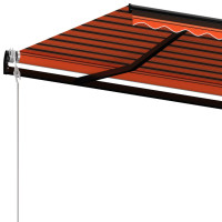 Produktbild för Markis automatiskt infällbar 450x350 cm orange och brun