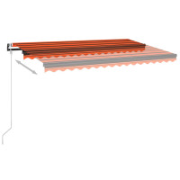 Produktbild för Automatisk markis med vindsensor & LED 450x350 cm orange/brun