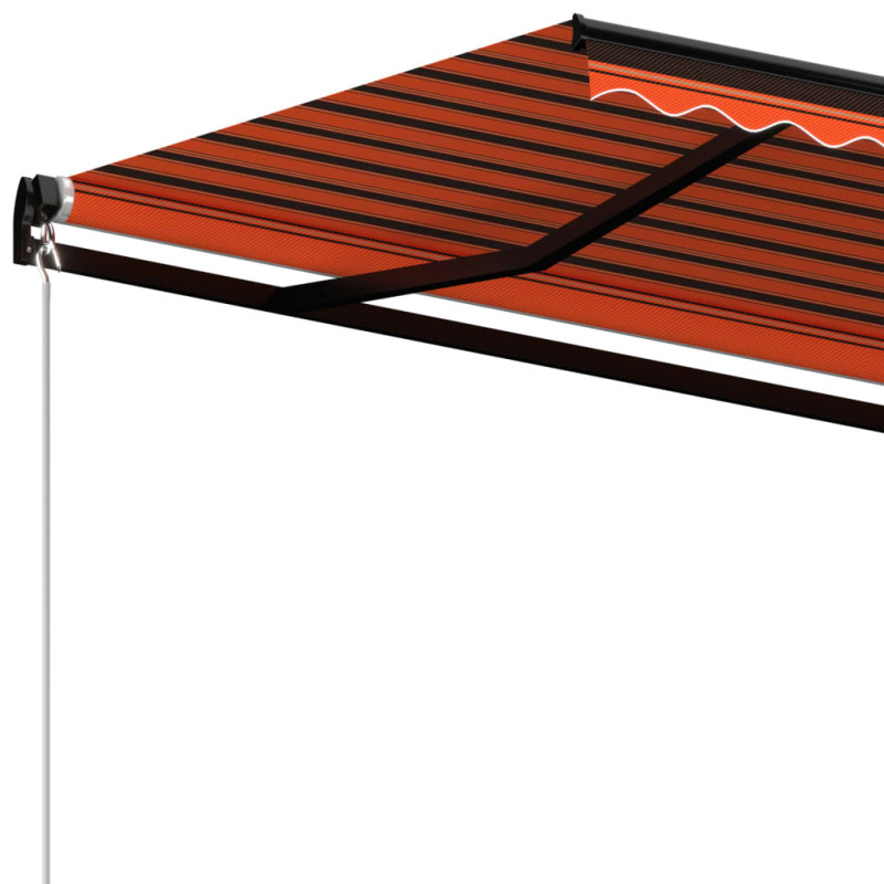 Produktbild för Markis manuellt infällbar 500x350 cm orange/brun