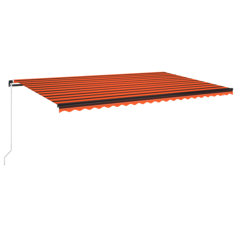 Produktbild för Markis manuellt infällbar med LED 500x350 cm orange/brun