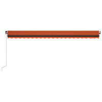 Miniatyr av produktbild för Markis manuellt infällbar med LED 500x350 cm orange/brun