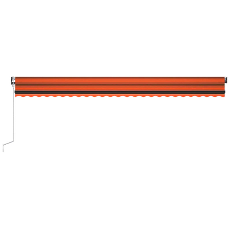 Produktbild för Automatisk markis med vindsensor & LED 600x350 cm orange/brun