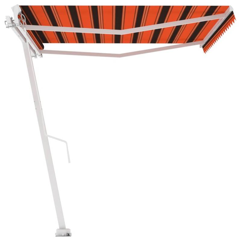 Produktbild för Fristående markis manuellt infällbar 400x350 cm orange/brun