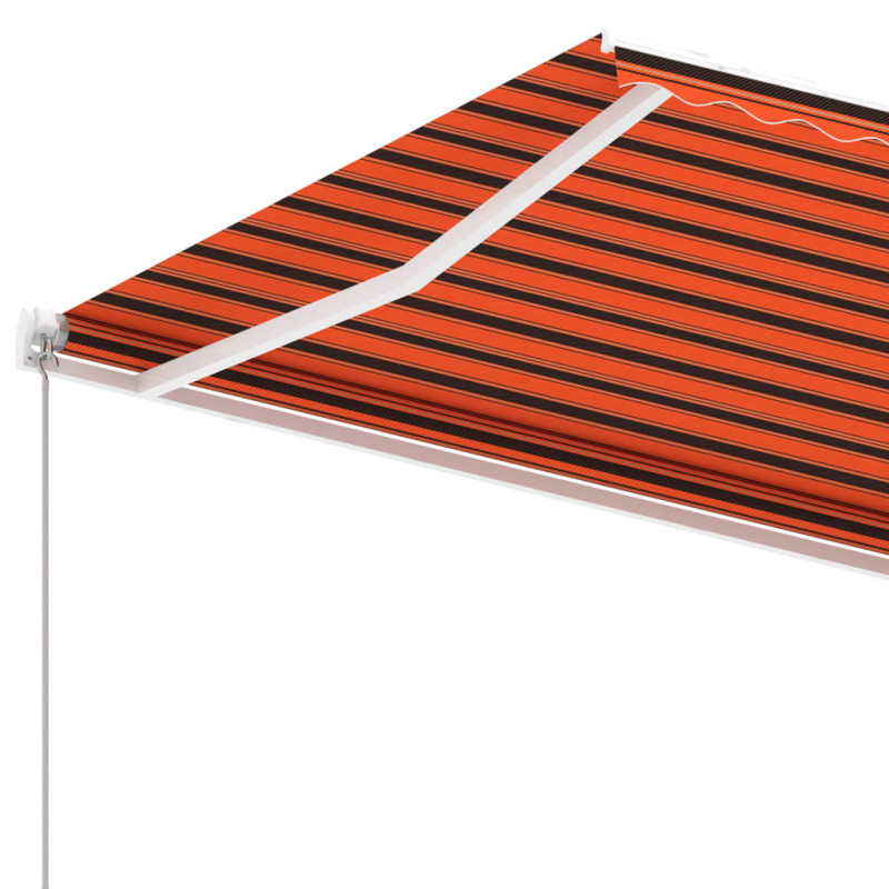Produktbild för Fristående markis manuellt infällbar 400x350 cm orange/brun