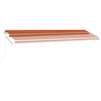 Produktbild för Fristående markis manuellt infällbar 600x350 cm orange/brun