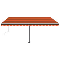 Produktbild för Fristående markis manuellt infällbar 450x350 cm orange/brun