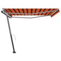 Produktbild för Fristående markis manuellt infällbar 450x350 cm orange/brun