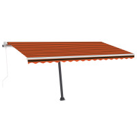 Produktbild för Fristående markis automatisk 450x350 cm orange/brun