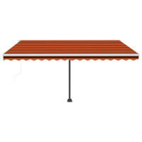 Produktbild för Fristående markis automatisk 450x350 cm orange/brun