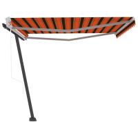 Produktbild för Fristående markis automatisk 450x350 cm orange/brun