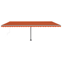 Produktbild för Fristående markis manuellt infällbar 600x350 cm orange/brun