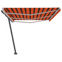 Produktbild för Fristående automatisk markis 600x350 cm orange/brun