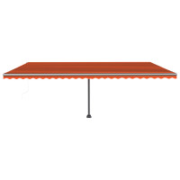 Produktbild för Fristående automatisk markis 600x350 cm orange/brun