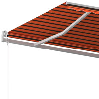 Produktbild för Markis med stolpar automatisk 6x3,5 m orange och brun